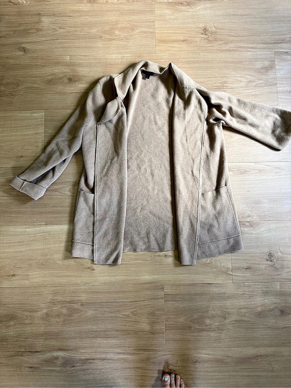 J.Crew Sophie Open-Front Sweater-Blazer Beige Medium